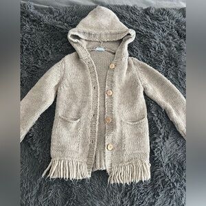 ❤️Mayoral Beige Knit Fringe Cardigan EUC